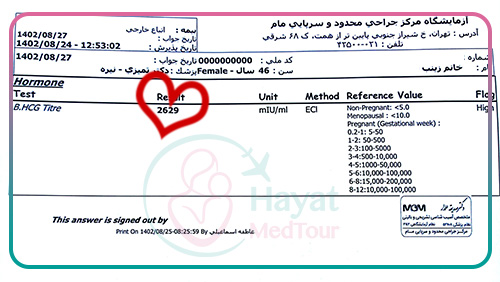 Positive pregnancy test results for a couple who underwent IVF treatment in Iran using donation. This image is a sign of hope and joy for couples struggling with infertility, and it demonstrates the success of IVF treatment in Iran.